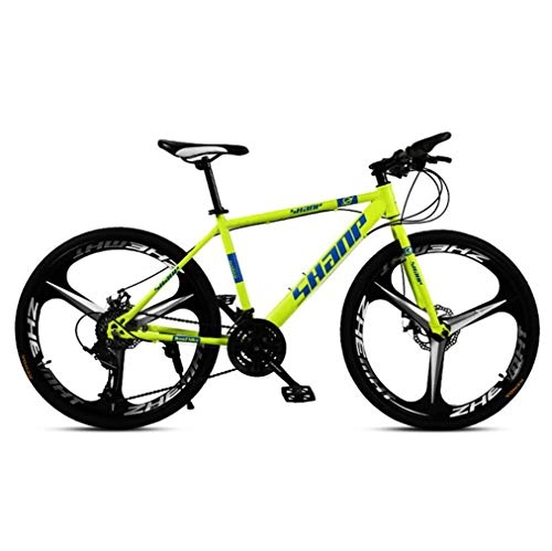 Mountain Bike : Tbagem-Yjr Variable Speed Bike, City Mountain Road Cycling Bicycle 26 Inch Wheel For Adults (Color : Yellow, Size : 27 speed)