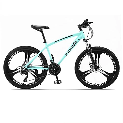 Mountain Bike : TBNB 24 / 26inch Adult Mountain Bike, City Road Bicycle for Men Women, 21-30 Variable Speed, Double Disc Brake, Suspension Fork, 3-Spoke Wheel (Blue 24inch / 24Speed)
