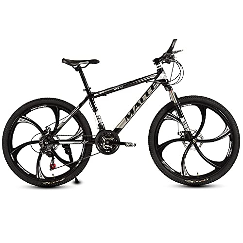 Mountain Bike : TBNB 26inch Mountain Bike, 21-30 Speed Mountain Bicycles for Adults Youth MenWomen, Full Suspension Road Bike, Double Disc Brakes (Black 26inch / 24 Speed)