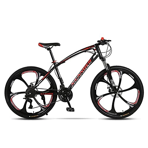 Mountain Bike : TBNB Adult Mens Mountain Bike 24 / 26inch, Full Suspension 24-30 Speed Offroad Road Bicycle, City Bike with Double Disc Brakes for Women (Red 24inch / 24Speed)