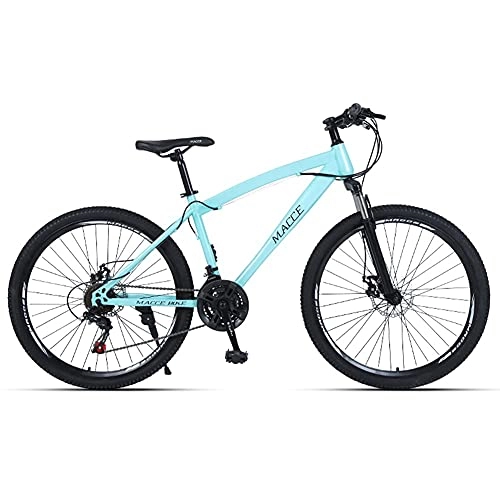 Mountain Bike : TBNB Hardtail Mountain Bike, Youth Adult Men Women Road Bicycles, 21-30Speeds Options, Lightweight Steel Frame, Double Disc Brake and Suspension Fork (Blue 24inch / 21Speed)