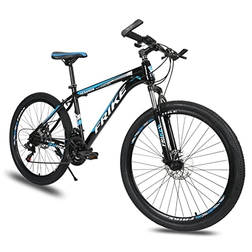 Mountain Bike : TDHLW Mountain Bike 26 Inch 21 Speed High Carbon Steel Frame Lightweight Shock-absorbing Front Fork Outdoor Adult Men Women Bicycle, Blue