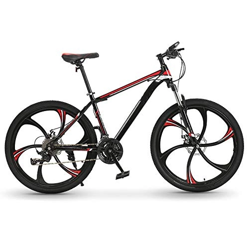 Mountain Bike : THENAGD Mountain Bike, Men's Variable Speed Lightweight Adult Women's Bicycle Students Double Shock Absorption Off Road Racing 27 speed Six-knife wheel steel frame black and red