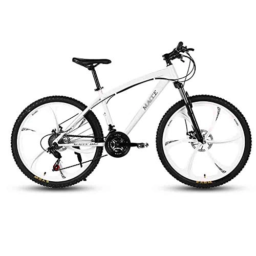 Mountain Bike : TOOLS Off-road Bike Adult MTB Bicycle Road Bicycles Mountain Bike For Men And Women 24In Wheels Adjustable Speed Double Disc Brake (Color : White, Size : 21 speed)