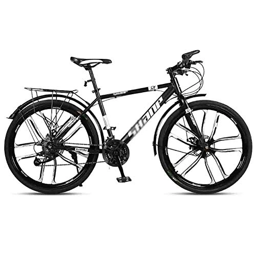 Mountain Bike : TOOLS Off-road Bike Bicycle Adult Road Bicycles Mountain Bike MTB Adjustable Speed For Men And Women 26in Wheels Double Disc Brake (Color : Black, Size : 24 speed)