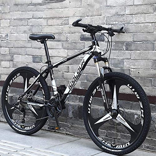 Mountain Bike : TOPYL Adult Mountain Bikes, Hardtail Mountain Bicycle With Front Suspension, 26 Inch 24 Speed Aluminum Lightweight Mountain Bikes Black-white 26", 24-speed