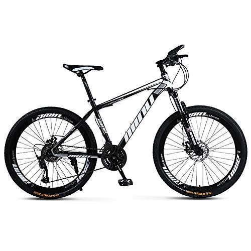 Mountain Bike : TOPYL Country Mountain Bike 24 / 26 Inch With Double Disc Brake, Adult MTB, Hardtail Bicycle With Thickened Carbon Steel Frame, Spoke Wheel Black 26", 27 Speed