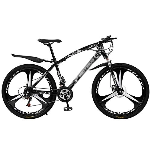 Mountain Bike : TOPYL Mountain Bicycle With Front Suspension Adjustable Seat, Strong Frame Disc Brake Mountain Bike, Lightweight Mountain Bikes Bicycles Black 3 Spoke 26", 24-speed