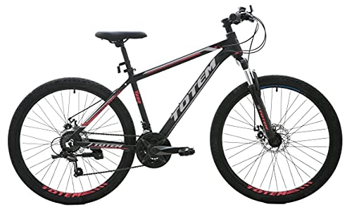 Mountain Bike : Totem Unisex's Mountain Bike / Bicycles 27.5'' Wheel Lightweight Aluminium Frame 21 Speeds Shimano Disc Brake, Black 2