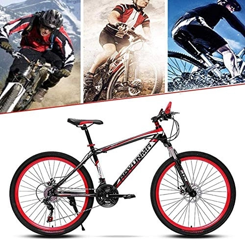 Mountain Bike : TRGCJGH Mountain Bike 26 Inch, Mountain Bikes With 21 / 24 / 27-Speed Disc Brakes Full Suspension - Carbon Steel Full Spoke Wheels, A-21speed