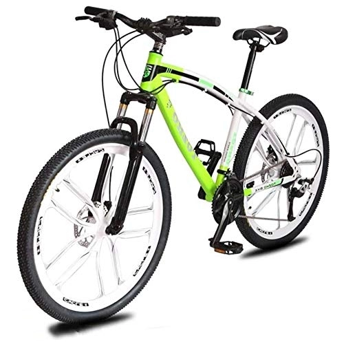 Mountain Bike : TRGCJGH Mountain Bike For Men, Carbon Steel Mountain Bike Bicycle, 21 / 24 / 27 Speed Wheel Hardtail Front Suspension MTB Simple Style, 24in-27speed