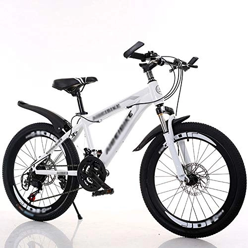 Mountain Bike : TSTZJ Mountain bike / student adult variable speed double disc brake shock absorber 20 inch 26 inch mountain bike City Racing, white- 26 inches