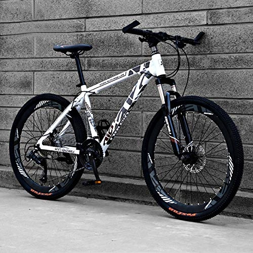 Mountain Bike : TXX 21 Speed / Speed ​​24 / 27-Speed Double Disc Mountain Bike, Adult Male and Female Students Gear 26 inch Aluminum Mountain Bikes Mountain Bike / Bright White / 24 Speed