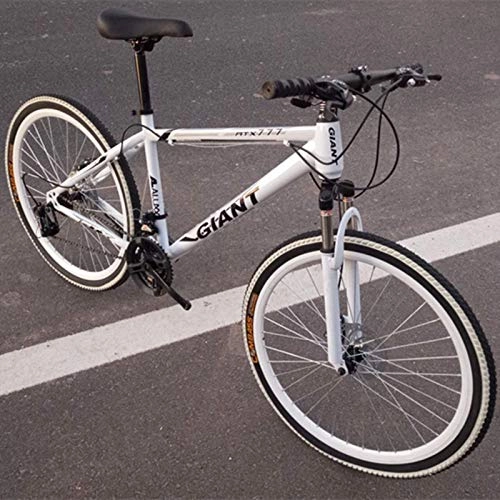 Mountain Bike : TXX Mountain Bike Speed Bike, Mountain Bike Adult Version, High Carbon Steel Bike, City Bike The Whole Model / Silver / 26 inches x 17 inches