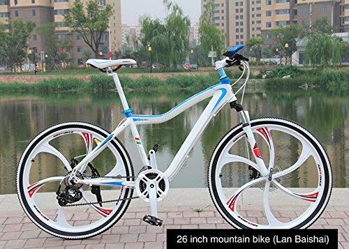Mountain Bike : TZ aluminum alloy road bikes with SHIMANO speed control system, 21 speed bike, mountain bicycle, 26 inch bicycle (blue)