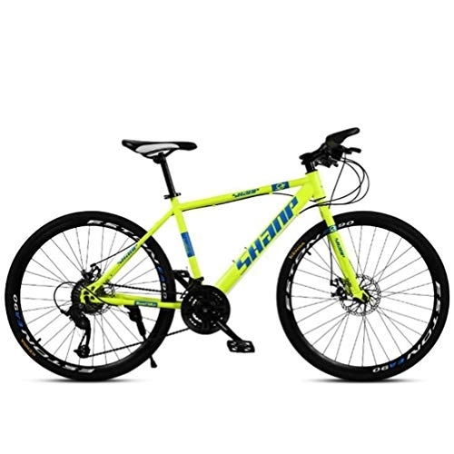 Mountain Bike : Unisex Commuter City Hardtail Bike 26 Inch Wheel - Mountain Bicycle Mens MTB (Color : Yellow, Size : 24 speed)