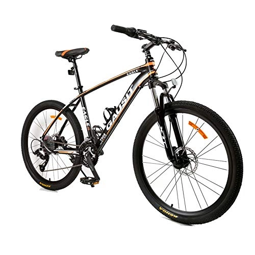Mountain Bike : Unisex Suspension Mountain Bike 26 Inch Aluminum Alloy Frame 24 / 27 / 30 Speed With Disc Brakes and Suspension Fork, Orange, 24Speed