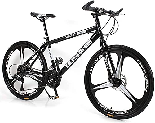 Mountain Bike : UYHF 26'' Inch Mountain Bike for Women / Men Lightweight 21 / 24 / 27 Speeds MTB Adult Bicycles Carbon Steel Frame Front Suspension black-27speed