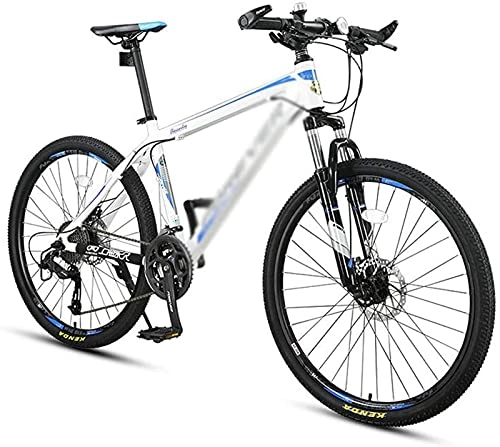 Mountain Bike : UYHF 26 Inch Wheels Mountain Bike 24 Speed Dual Suspension MTB With Shock-Absorbing Front Fork for A Path, Trail & Mountains White-27 Inch