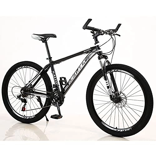 Mountain Bike : UYHF Adult Mountain Bike, 26-Inch Wheels, Mens, Womens Kids Dual Suspension Aluminium Alloy, 21 / 24 / 27 Speed, Disc Brakes E- 24 speed