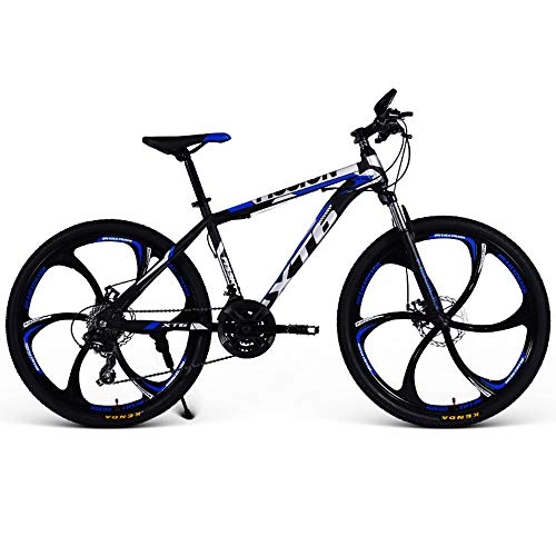 Mountain Bike : VANYA 27 Speed Adult Mountain Bike Shock Absorption 24 / 26 Inch Commuting Cycling Double Disc Brakes Off-Road Bicycle, blackblue, 26inches