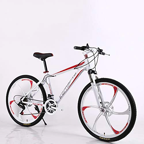 Mountain Bike : VANYA Adults Mountain Bike 24" 26" 21 Speed Shock Absorption Disc Brake Variable Speed Off-road Bicycle, Red, 24inches