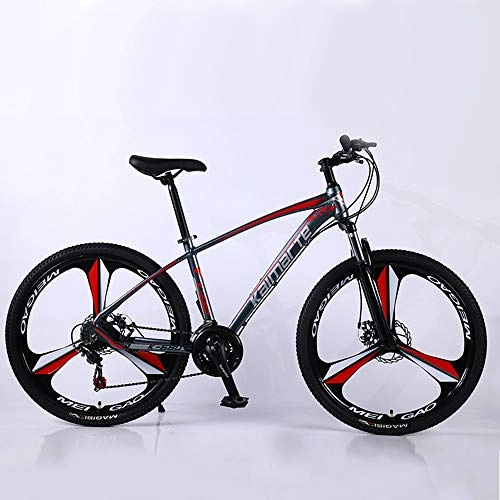 Mountain Bike : VANYA Mountain Bike 24 / 26 Inch 24 Speed Shock Absorption Front Fork Double Disc Brakes Unisex Commuting Bicycle, Red, 24inches