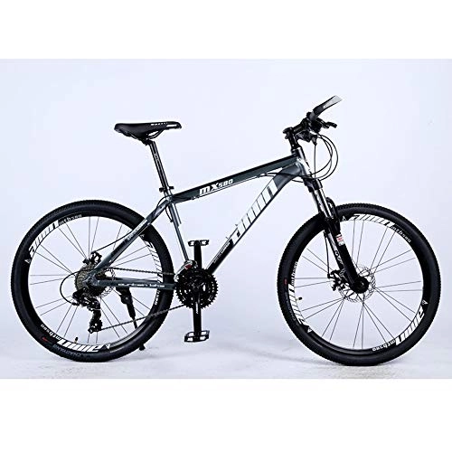 Mountain Bike : VANYA Mountain Bike 26 Inch 24 / 27 / 30 Speed Shock Absorption Variable Speed Off-Road Aluminum Alloy Unisex Bicycle, Gray, 30speed