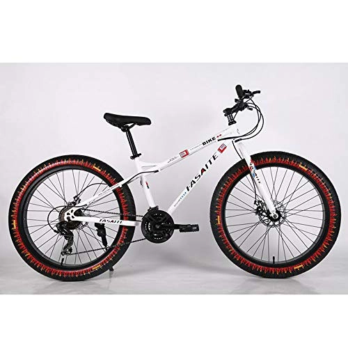 Mountain Bike : VANYA Mountain Bike 26 Inches 30 Speed Off-Road Beach Bike Snowmobile 4.0 Big Tire Wide Tire Adult Bicycle, White