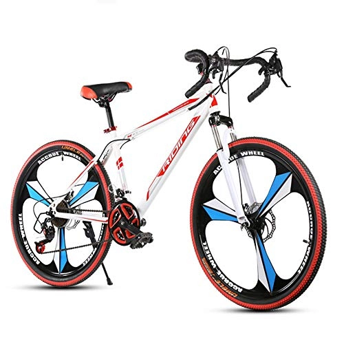 Mountain Bike : VANYA Mountain Bike 27 Speed Double Disc Brake 26 Inches Variable Speed Commuting Cycling Unisex One Wheel Off-Road Bicycle, Red