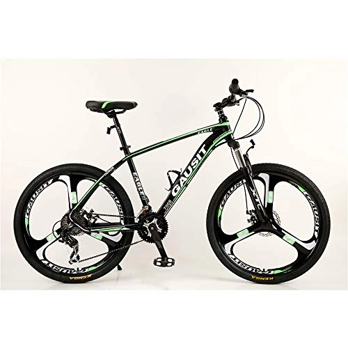 Mountain Bike : VANYA Unisex Mountain Bike 26 Inches 24 / 27 Speed Double Disc Brake One Wheel Shock Absorption Commuter Bicycle, Green, 27speed