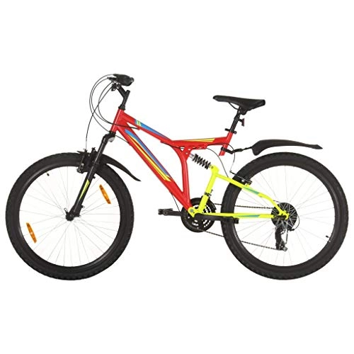 Mountain Bike : vidaXL Mountain Bike 21 Speed 26 inch Wheel 49 cm Outdoor Sporting Good Cycling Bike Men Women Junior Adult Bicycle Disc Brakes Red