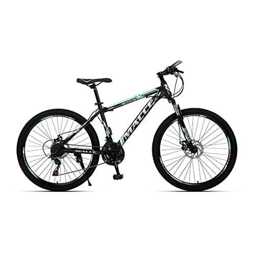 Mountain Bike : VIIPOO 24 / 26 Inch Mountain Bikes, High carbon steel frame MTB Bicycle, Thickened wear resistant tire, Suitable for Adult Male and Female Students off-Road Racing, Green-26‘’ / 27 Speed