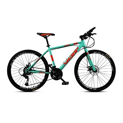 Mountain Bike : VIIPOO 26 Inch Mountain Bikes, Men's Dual Disc Brake Mountain Bike, Bicycle Adjustable Seat, High-carbon Steel Frame, student light mountain Bike, Green-21 Speed