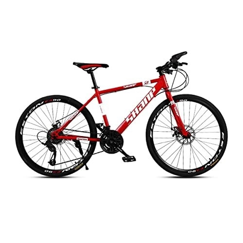 Mountain Bike : VIIPOO 26 Inch Mountain Bikes, Men's Dual Disc Brake Mountain Bike, Bicycle Adjustable Seat, High-carbon Steel Frame, student light mountain Bike, Red-21 Speed
