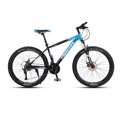 Mountain Bike : VIIPOO Adult Mountain Bike, 24 / 26-Inch Wheels, Mens / Womens High carbon steel inner cable frame, Disc Brakes variable speed shock Bike, Blue-26‘’ / 24 Speed