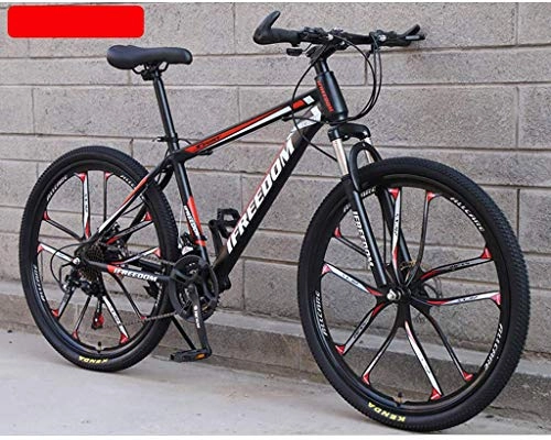 Mountain Bike : W&HH SHOP Adult Mountain Bike, 26 inch Wheels, Mountain Trail Bike High Carbon Steel Folding Outroad Bicycles, 21-Speed Bicycle Full Suspension MTB Gears Dual Disc Brakes Bicycle, Red