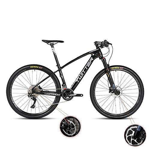 Mountain Bike : W&TT Mountain Bike 26 / 27.5Inch Adults 33 Speeds Off-road Bike Cycling with Air Pressure Shock Absorber and Front Fork Oil Brake, Mens Carbon Fiber Bicycles, Black, 26 * 15.5