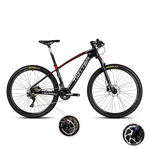 Mountain Bike : W&TT Mountain Bike 26 / 27.5Inch Adults 33 Speeds Off-road Bike Cycling with Air Pressure Shock Absorber and Front Fork Oil Brake, Mens Carbon Fiber Bicycles, WineRed, 27.5 * 15.5