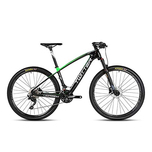 Mountain Bike : W&TT Mountain Bike 26 / 27.5Inch SHIMANO M7000-22 Speeds Adults Off-road Bike Cycling with Air Pressure Shock Absorber and Front Fork Oil Brake, Mens Carbon Fiber Bicycles, Green, 27.5 * 17