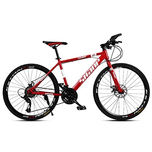 Mountain Bike : WANYE 26 Inch Aluminum Mountain Bike Shimano 21 / 24 / 27 / 30 Speeds With Disc Brake, Professional MTB for Men Bikes, Multiple Colors red-21speed