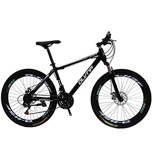 Mountain Bike : WEHOLY Bicycle Mens' Mountain Bike, 17" inch steel frame, 21 / 24 / 27 / 30 speed fully adjustable rear shock unit front suspension forks, Black, 30speed