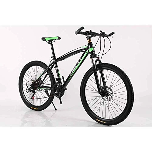 Mountain Bike : WEHOLY Bicycle Mountain Bike Frame MTB Bike High-Carbon Steel 21 Speeds 24" Wheel Mountain Bike Disc Brakes, Green