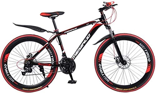 Mountain Bike : Wheel Front Suspension Mens Bicycle, 26In 21-Speed Mountain Bike for Adult, Lightweight Aluminum Alloy Full Frame, Disc Brake, (Color : Black 2)