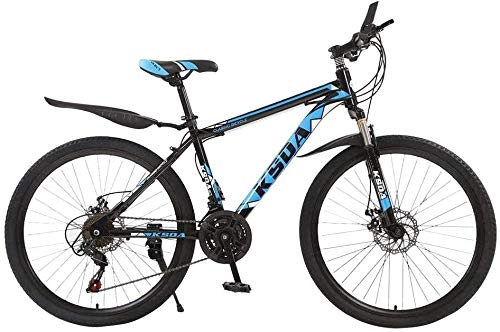 Mountain Bike : WJJH Mountain Bike for Men Land Rover 26 Inch with 21 Speed Dual Disc Brakes Suspesion Travel Camping Bicycle, Blue