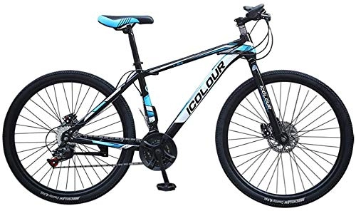 Mountain Bike : WJJH Mountain Bike for Men Land Rover 26 Inch with 24 Speed Bicycle Full Suspension MTB, Blue 100cm*85cm*35cm