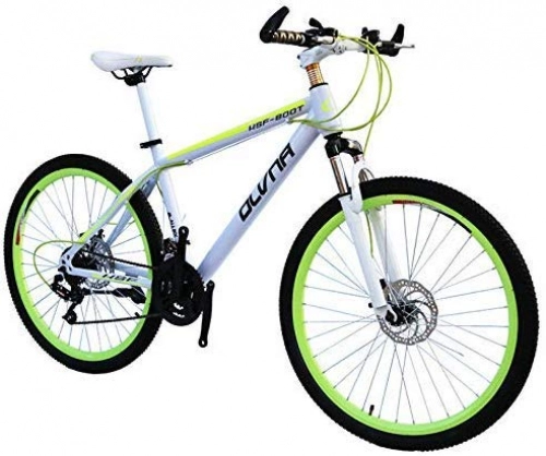 Mountain Bike : WJSW 26 inch bicycle double disc brake mountain bike speed student fiets, Green