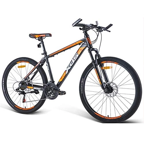 Mountain Bike : WJSW 26 Inch Mountain Bikes, Aluminum 21 Speed Mountain Bike with Dual Disc Brake, Adult Alpine Bicycle, Anti-Slip Bikes, Hardtail Mountain Bike, Orange, 17 Inches
