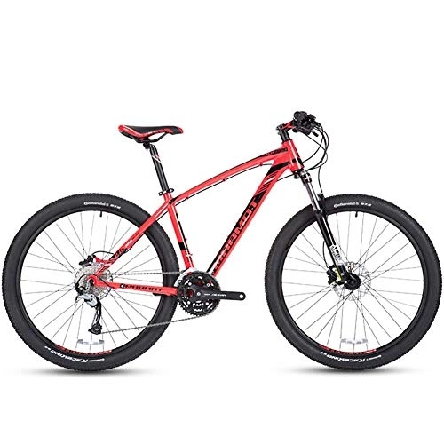 Mountain Bike : WJSW 27-Speed Mountain Bikes, Men's Aluminum 27.5 Inch Hardtail Mountain Bike, All Terrain Bicycle with Dual Disc Brake, Adjustable Seat, Red