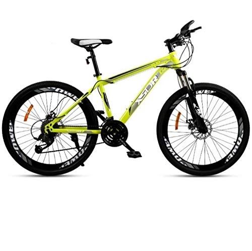 Mountain Bike : WJSW Adult Mountain Bike, Double Disc Brake / High-Carbon Steel Frame Bikes, Beach Snowmobile Bicycle, 24 Inch Wheels, Green, 21 speed